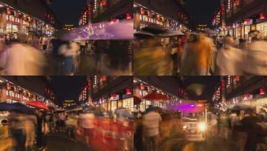 南京夫子庙街景人流延时高清在线视频素材下载