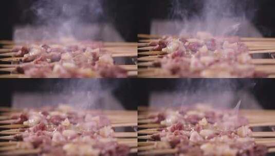 烤架炭火烤炉羊肉串 (10)高清在线视频素材下载
