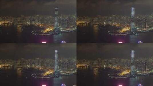 香港海港与城市夜景高清在线视频素材下载