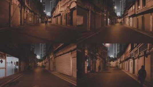 上海梧桐路夜景航拍高清在线视频素材下载