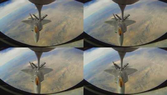 战斗机在半空中加油高清在线视频素材下载