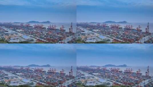 上海洋山港傍晚延时高清在线视频素材下载