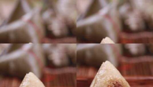 微距江米小枣粽子高清在线视频素材下载
