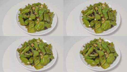 红烧青椒美食菜品4k视频高清在线视频素材下载