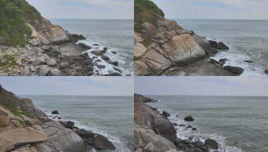 波涛汹涌的海岸航拍高清在线视频素材下载