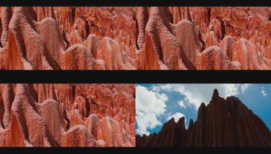 甘肃戈壁滩沙漠红色石头山高清在线视频素材下载