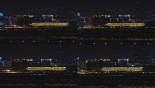 航拍城市夜景灯光武汉高清在线视频素材下载