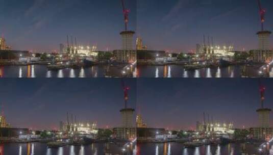 拍摄城市中的一个码头高清在线视频素材下载