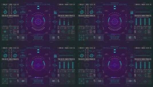 显示器智能中心科技屏幕操作系统HUD界面高清在线视频素材下载