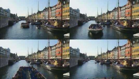 移轴摄影丹麦哥本哈根城市风光高清在线视频素材下载