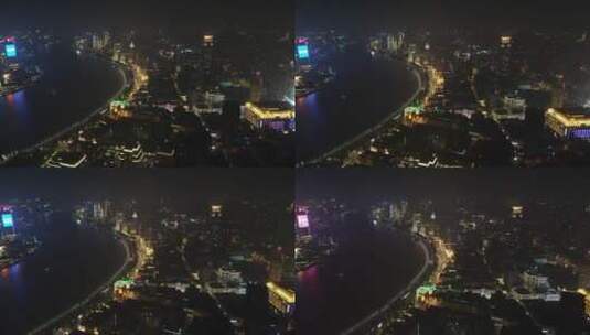 上海黄浦区外滩白玉兰东方明珠外白渡桥航拍高清在线视频素材下载