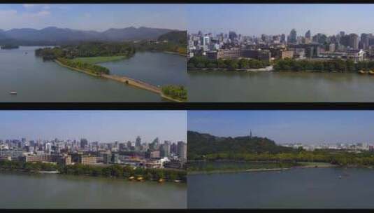 杭州西湖航拍旅游风景高清在线视频素材下载