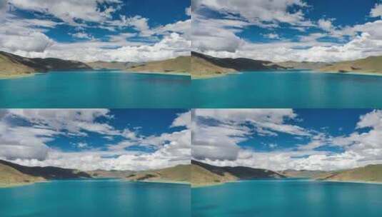 西藏羊卓雍错羊卓雍措湖泊航拍自然风光延时高清在线视频素材下载