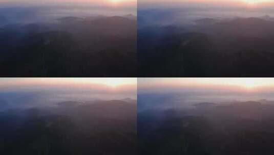 黄土高原地貌植被晨雾高清在线视频素材下载