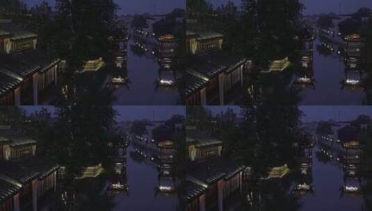 宁静的南浔古镇夜景高清在线视频素材下载