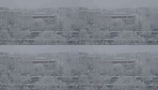 城市雪景 冬天雪景高清在线视频素材下载