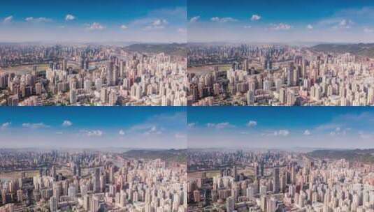 4K航拍重庆南岸区全景城市南坪蓝天白云高清在线视频素材下载