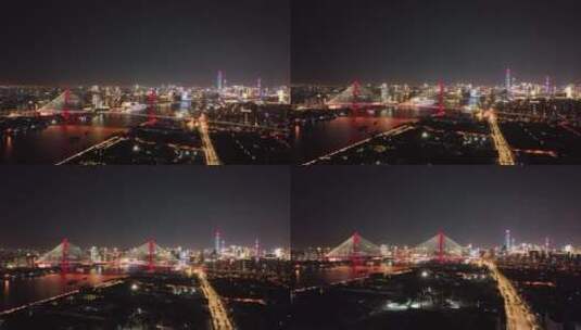 杨浦大桥夜景高清在线视频素材下载