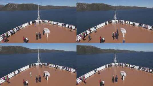 智利乘客聚集在船首的时间流逝高清在线视频素材下载