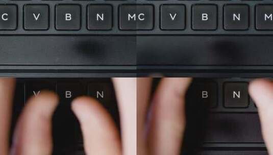 双手打字空格键按钮的俯视图高清在线视频素材下载