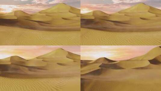 沙漠风吹沙子黄沙漫天高清在线视频素材下载