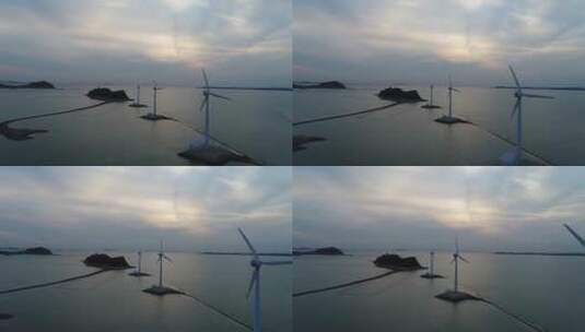 海上新能源风力发电供电高清在线视频素材下载