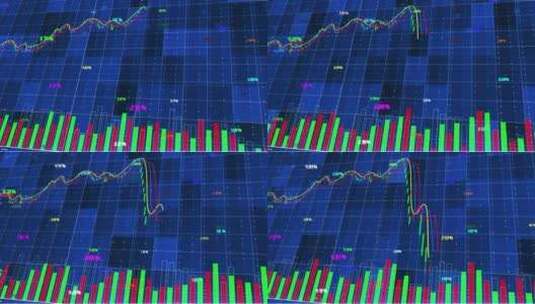 股价暴跌K线崩盘走势图高清在线视频素材下载