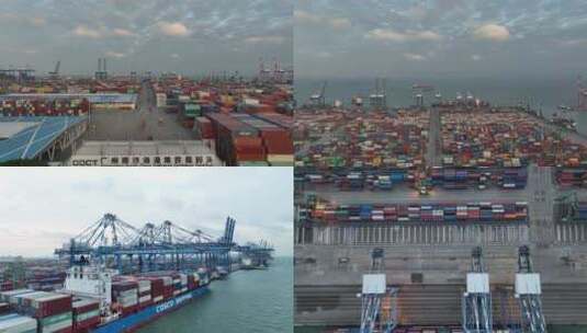 广州港南沙码头（4K素材）高清在线视频素材下载