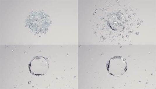 蓝色透明分子尿酸胶原提取水油啫喱高清在线视频素材下载