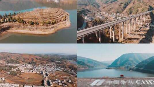 亚洲第一大土坝大桥乡村高速公路桥梁高清在线视频素材下载