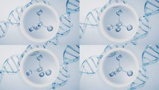 透明分子与生物科技概念3D渲染高清在线视频素材下载