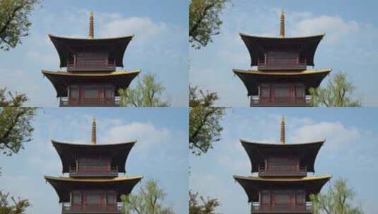（8K实拍）上海广富林公园广富塔高清在线视频素材下载