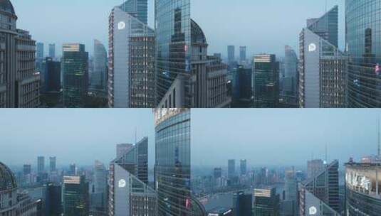 上海城市摩天大楼写字楼航拍高清在线视频素材下载