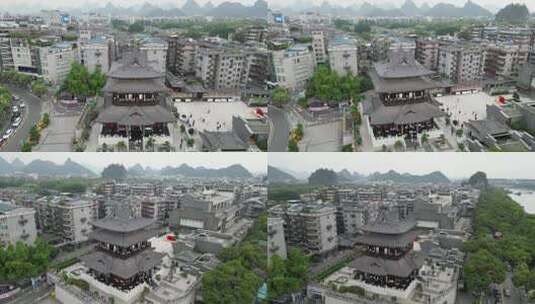 桂林解放阁地标建筑高清在线视频素材下载