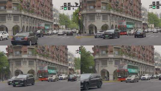 上海·武康大楼 ·公交驶过瞬间·空镜头4K高清在线视频素材下载