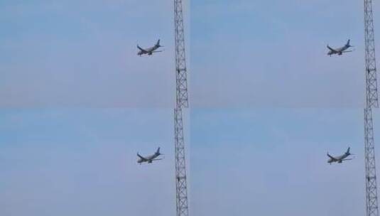 一架飞机在天空中飞过高清在线视频素材下载