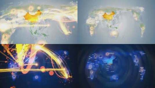 广州白云区地图辐射到世界覆盖全球 3高清在线视频素材下载