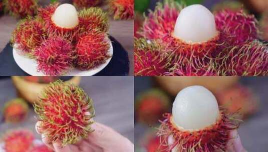 红毛丹 新鲜水果高清在线视频素材下载