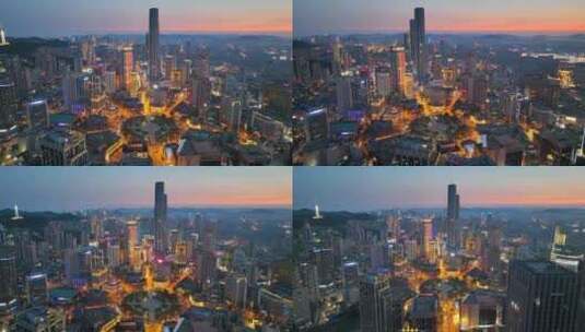 繁华都市 都市 唯美夕阳 航拍高清在线视频素材下载