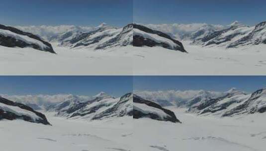 飞越瑞士阿尔卑斯山最大的冰川阿莱奇高清在线视频素材下载