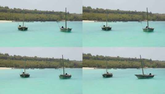 热带岛屿传统船只高清在线视频素材下载