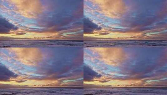 日落海洋上的天空高清在线视频素材下载