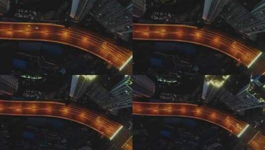 城市夜景公路车流高清在线视频素材下载