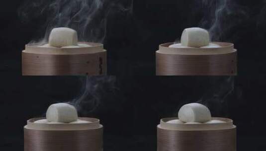 牛奶燕麦刀切馒头展示高清在线视频素材下载