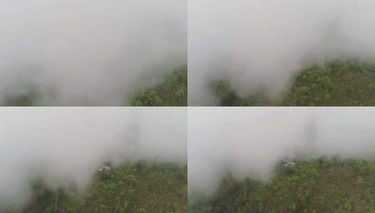 云雾缭绕的山村高清在线视频素材下载