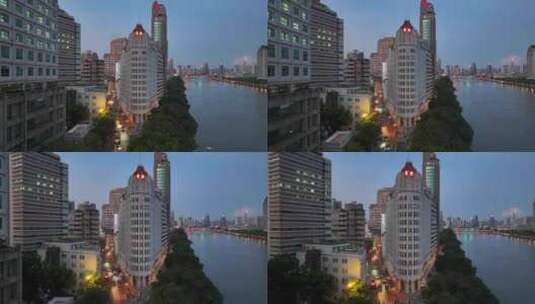 广州爱群大厦航拍高清在线视频素材下载