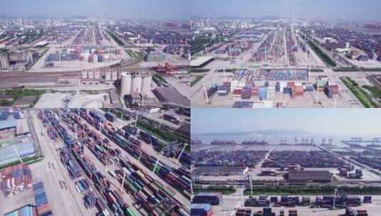 【原创】宁波港 国际港口 集装箱 码头高清在线视频素材下载