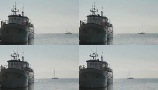 海上的小船和船只高清在线视频素材下载