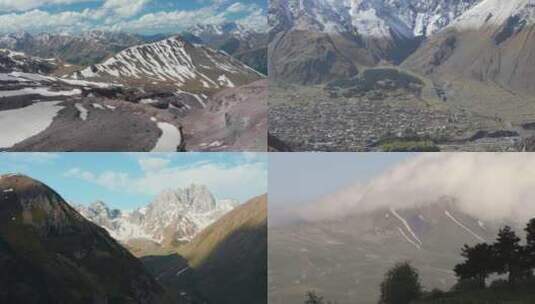 大自然漂亮的天山雪山风景高清在线视频素材下载