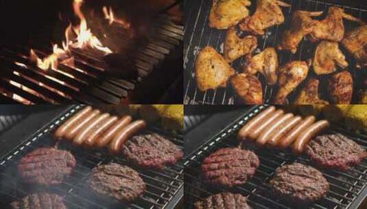 【合集】烤香肠牛排美食高清在线视频素材下载